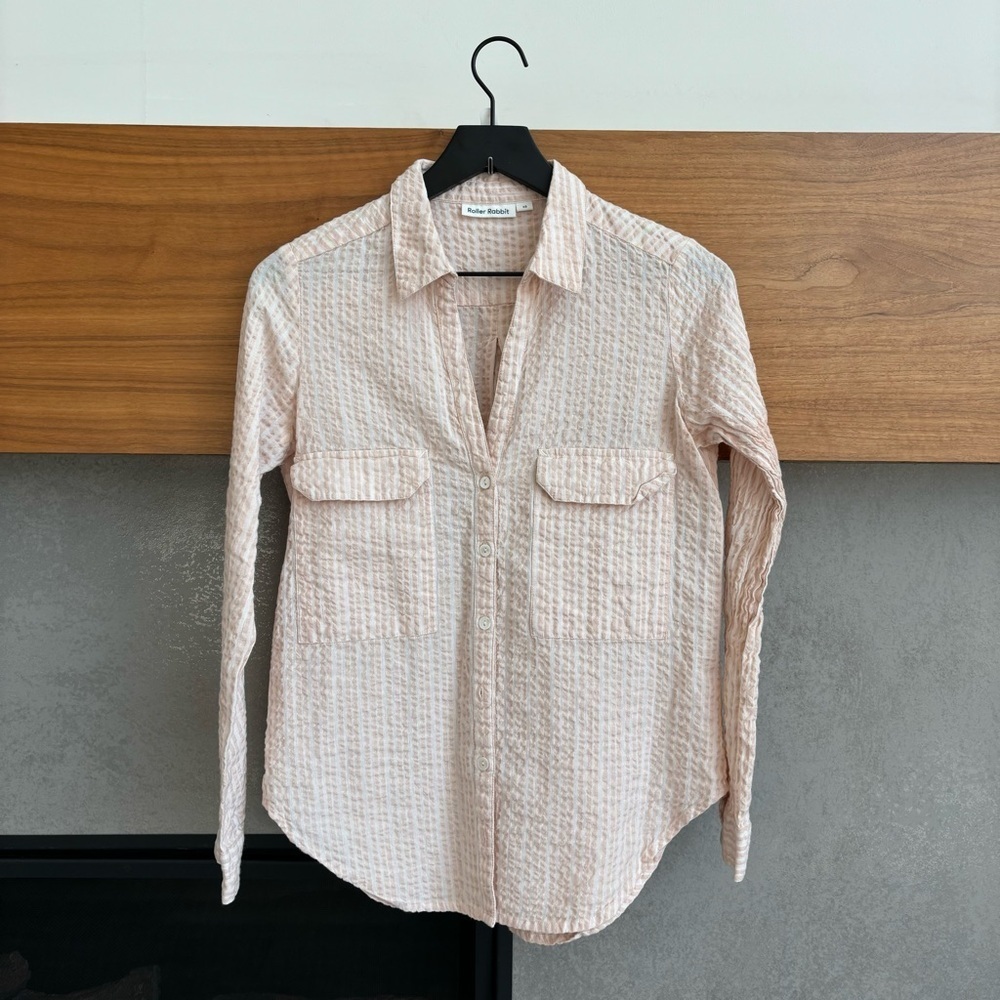 Roller Rabbit Striped Gauzy Button Down Shirt
Lightweight Top Spring,‎ Size XS